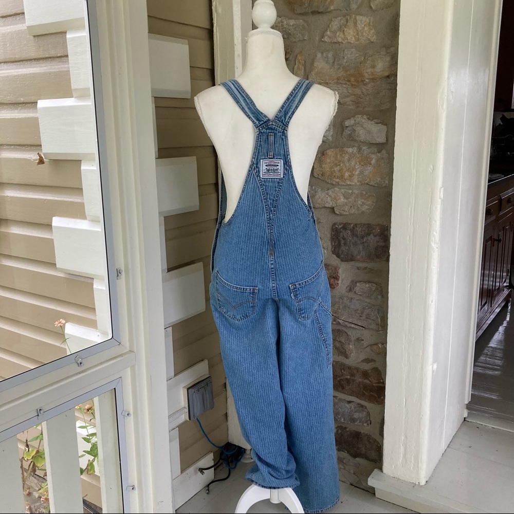 RARE 97 vintage Levi’s overalls 977 seersucker stripe small - Picture 8 of 16